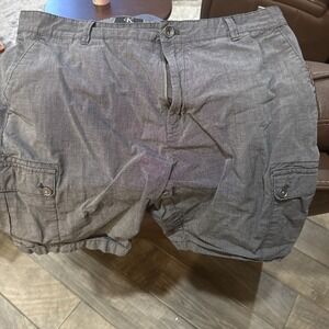 Calvin Klein Shorts Gray Flat Front Casual Chino Cotton Men's 38x10